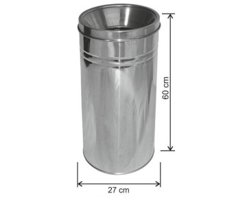 34 LT 5 NO KAPALI TİP PASLANMAZ ÇÖP KOVASI